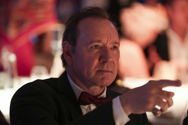 American actor Kevin Spacey attends the Better World Fund 10th Anniversary Gala Dinner during the 78th international film festival in Cannes, southern France, Tuesday, May 20, 2025. (AP Photo/Natacha Pisarenko)