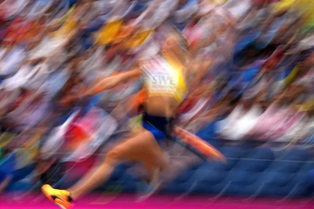 Sweden's Tilde Johansson in action during the Women's Long Jump, Division 1, at the European Games at Silesian Stadium in Chorzow, Poland on June 25, 2023. (Photo by Aleksandra Szmigiel/Reuters)