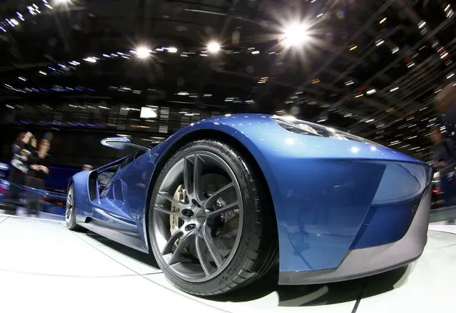 A new Ford GT supercar is seen during the second press day ahead of the 85th International Motor Show in Geneva March 4, 2015. REUTERS/Arnd Wiegmann   