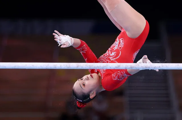 Fan Yilin of Team China competes in the Women's Uneven Bars Final on day nine of the Tokyo 2020 Olympic Games at Ariake Gymnastics Centre on August 1, 2021 in Tokyo, Japan. (Photo by Mike Blake/Reuters)