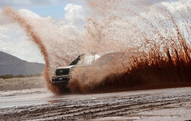 2017 Paraguay-Bolivia-Argentina Dakar rally, 39th Dakar Edition, Seventh stage from Oruro to Uyuni, Bolivia on January 9, 2017. Christian Lavieille of France drives his Toyota with his copilot Jean-Pierre Garcin. (Photo by Ricardo Moraes/Reuters)