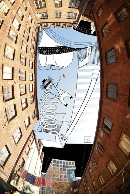 New Illustrations In The Sky Between Buildings By Thomas Lamadieu
