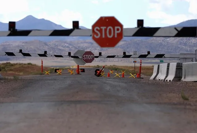 Closed gates at the entrance to Area 51 as an influx of tourists responding to a call to “storm” Area 51, a secretive U.S. military base believed by UFO enthusiasts to hold government secrets about extra-terrestrials, is expected in Rachel, Nevada, U.S. September 19, 2019. (Photo by Jim Urquhart/Reuters)