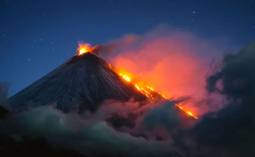 “UFO” Clouds Surrounding Volcano
