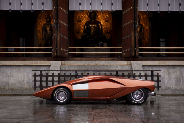A 1970 Lancia Stratos HF Zero Bertone Coupe is seen on display “Winning Best In Show” 2025 during Concorso d'Eleganza Japan at Yakushi-ji Temple on March 15, 2025 in Nara, Japan. (Photo by Matt Jelonek/Getty Images)