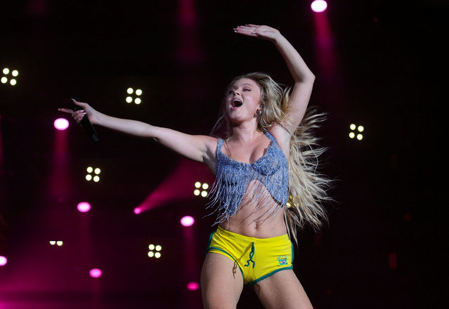 Swedish singer Zara Larsson performs during the Rock in Rio music festival in Rio de Janeiro, Brazil on September 14, 2024. (Photo by Pilar Olivares/Reuters)