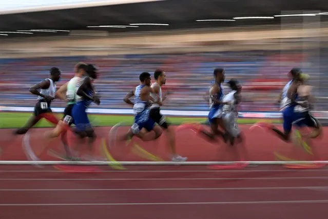 Athletes compete in the Men's 1500m event at the IAAF 2023 Golden Spike Athletics Meeting in Ostrava, Czech Republic on June 27, 2023. (Photo by Michal Cizek/AFP Photo)