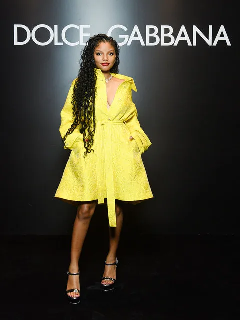 American singer and actress Halle Bailey attends the Dolce&Gabbana fashion show during the Milan Fashion Week Womenswear Spring/Summer 2024 on September 23, 2023 in Milan, Italy. (Photo by Dolce & Gabbana/Getty Images)