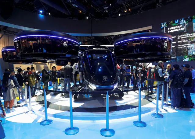 The Bell Nexus, a vertical take-off and landing (VTOL) aircraft is displayed during the 2019 CES in Las Vegas, Nevada, U.S. January 8, 2019. (Photo by Steve Marcus/Reuters)