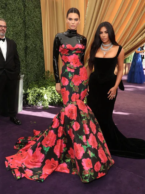 Kendall Jenner and Kim Kardashian West arrive at the 71st Primetime Emmy Awards on Sunday, September 22, 2019, at the Microsoft Theater in Los Angeles. (Photo by FOX Image Collection via Getty Images)