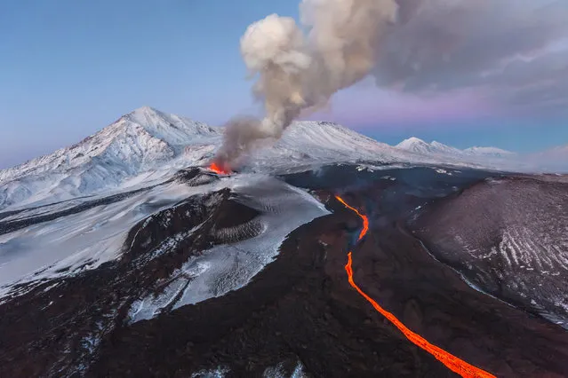 Volcano Plosky Tolbachik, Kamchatcka, Russia. (Photo by Airpano/Caters News)