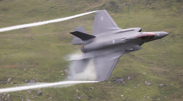 A US Air Force F-35A fighter jet, part of the 493rd “Grim Reapers” Fighter Squadron that operate out of RAF Lakenheath on June 24, 2024. (Photo by SSgt Dek Traylor/South West News Service)