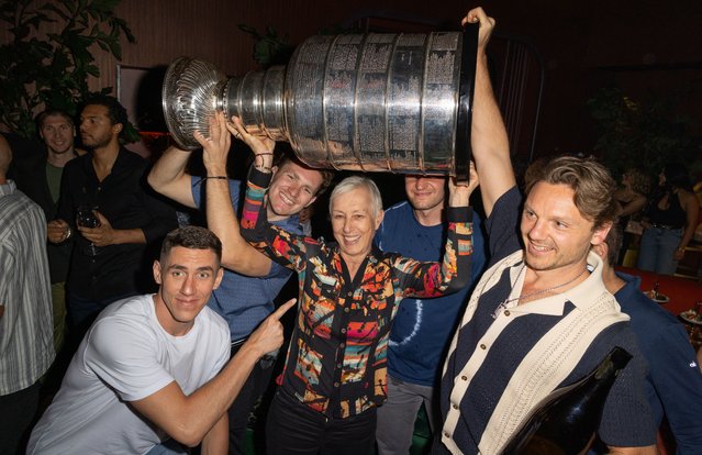 The Florida Panthers celebrating their Stanley Cup win with a private team dinner at Miami hotspot  Maple & Ash, followed by a party at the E11even Miami nightclub in Miami on June 19, 2025. (Photo by Alexander Tamargo/Getty Images for Maple Hospitali)
