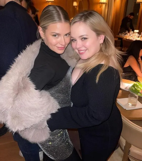 American TV personality Ariana Madix and Irish actress Nicola Coughlan in the second decade of February 2024 pose for a photo while staying out “past our bedtime”. (Photo by arianamadix/Instagram)