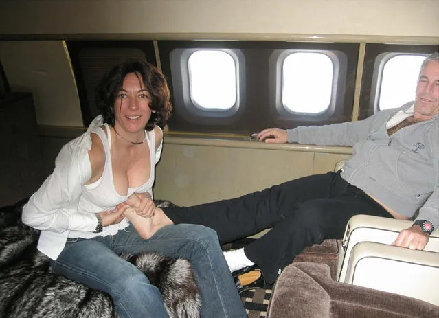 Picture of British socialite, known for her association with financier and convicted sеx offender Jeffrey Epstein Ghislaine Maxwell rubbing Jeffrey Epstein's feet (undated photo). (Photo by Avalon.red)