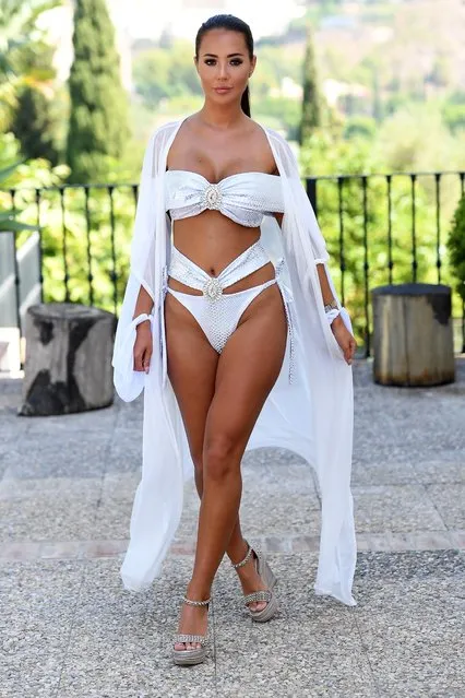 Yazmin Oukhellou, cast member of the British television series “The Only Way Is Essex” during filming in Marbella, resort area on southern Spain’s Costa del Sol on September 19, 2019. (Photo by Beretta/Sims/Rex Features/Shutterstock)