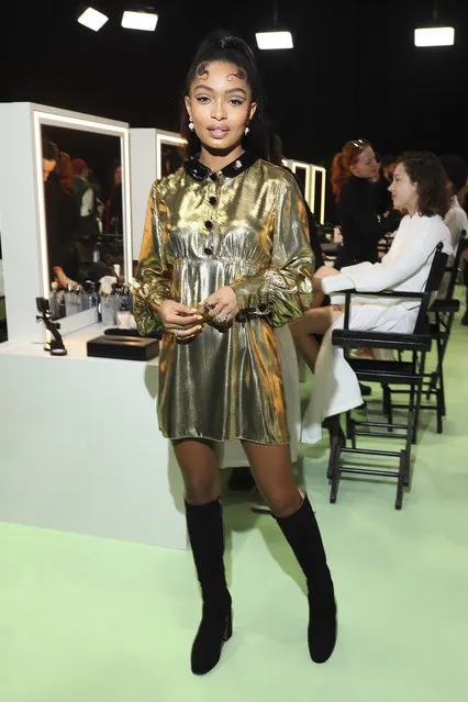 Yara Shahidi is seen backstage at the Gucci Backstage during Milan Fashion Week Fall/Winter 2020/21 on February 19, 2020 in Milan, Italy. (Photo by Victor Boyko/Getty Images for Gucci)