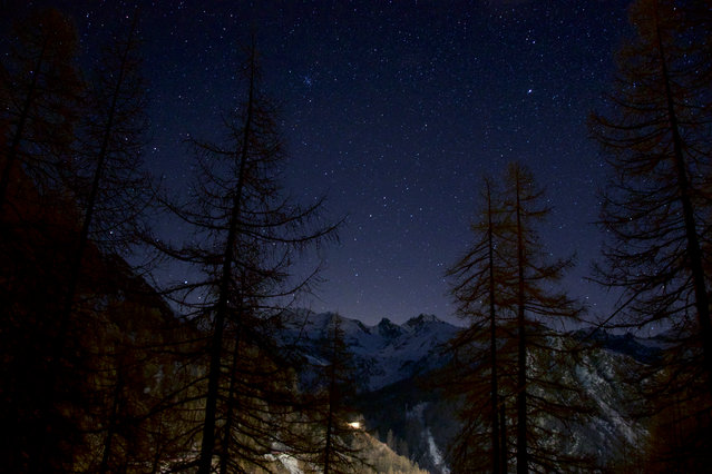 “Young Astronomy Photographer of the Year”. Highly commended: Rosa Mountain by Andrea Imazio (Italy – aged 8) Taken during a crystal clear winter night as a single long exposure, this image shows the stars glistening above the Rosa Massif Mountain in the Alps. Gressoney, Aosta Valley, Italy, 3 January 2017 Nikon D5500 camera, 18 mm f/3.5 lens, ISO 1600, 20-second exposure. (Photo by Andrea Imazio/Insight Astronomy Photographer of the Year 2017)