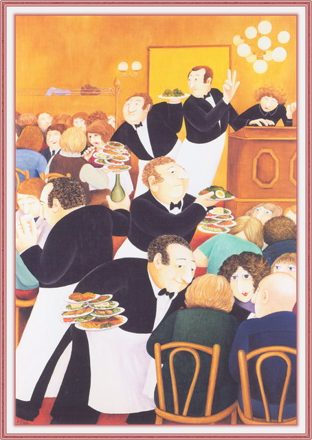Restaurant Chartier. Artwork by Beryl Cook