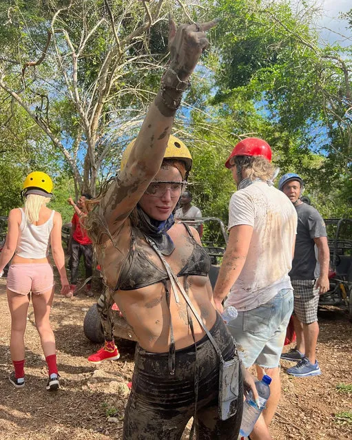 American actress and model Bella Thorne in the first decade of October 2022 ends her birthday celebrations with a muddy experience. (Photo by bellathorne/Instagram)