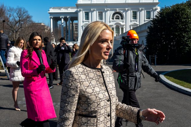 Attorney General Pam Bondi walks to the West Wing of the White House, Friday, February 21, 2025, in Washington. (Photo by Alex Brandon/AP Photo)