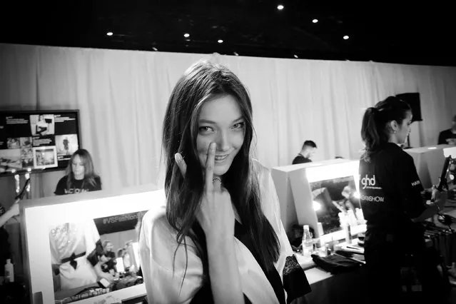 Victoria's Secret model Yumi Lambert backstage prior to the 2014 Victoria's Secret Fashion Show on December 2, 2014 in London, England. (Photo by Gareth Cattermole/Getty Images for Victoria's Secret)
