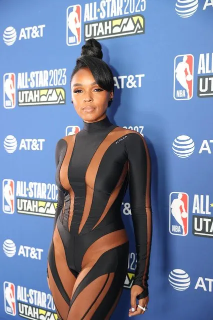 American singer Janelle Monáe at the AT&T Blue Carpet at Vivint Arena in Salt Lake City ahead of the 2023 All-Star Game on February 19, 2023 in Salt Lake City, Utah. (Photo by NBA)