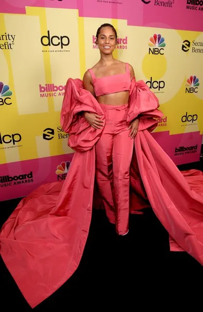 In this image released on May 23, American singer-songwriter Alicia Keys arrives to the 2021 Billboard Music Awards, broadcast on May 23, 2021 at Microsoft Theater in Los Angeles, California. (Photo by Todd Williamson/NBC/NBCU Photo Bank via Getty Images via Getty Images)