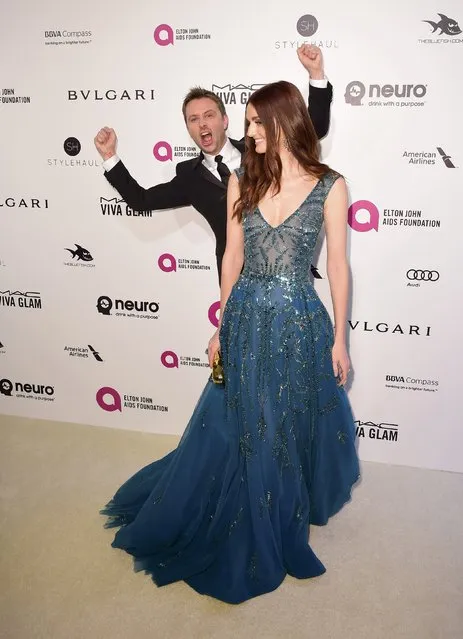 Chris Hardwick and model Lydia Hearst arrive at the Elton John AIDS Foundation Academy Awards Viewing Party in West Hollywood, California February 28, 2016. (Photo by Gus Ruelas/Reuters)