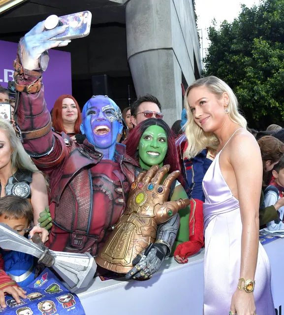  Brie Larson attends the world premiere of Walt Disney Studios Motion Pictures "Avengers: Endgame" at the Los Angeles Convention Center on April 22, 2019 in Los Angeles, California.  (Photo by Amy Sussman/Getty Images)