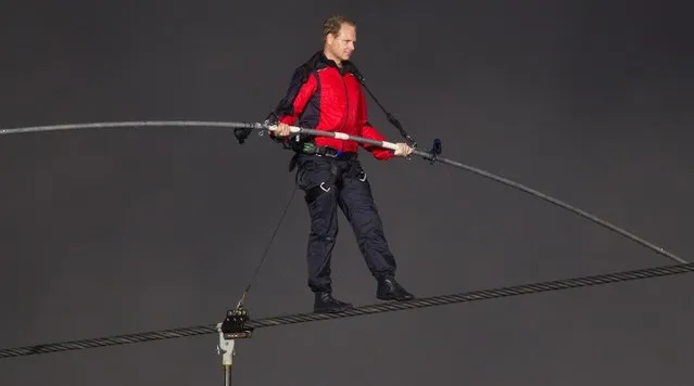 Aerialist Nik Wallenda Attempts To Cross Niagara Falls On A Tightrope