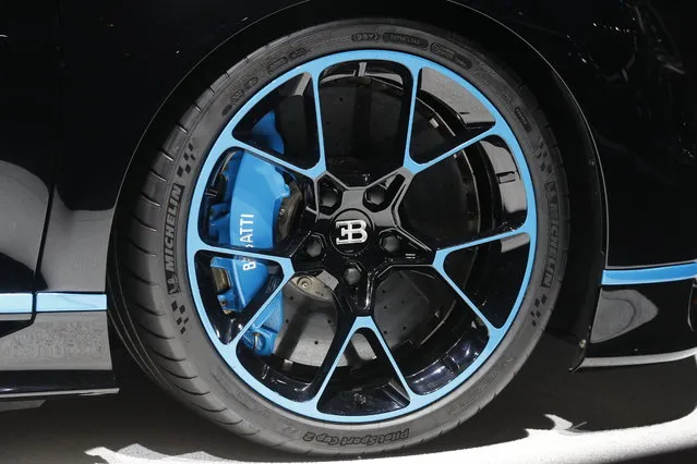 A Bugatti tire is pictured during the opening of the Frankfurt Motor Show (IAA) in Frankfurt, Germany September 11, 2017. (Photo by Kai Pfaffenbach/Reuters)