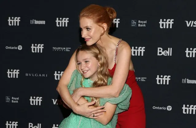 Actresses Alix West Lefler and Jessica Chastain attend the premiere of “The Good Nurse” at the Princess of Wales Theatre during the Toronto International Film Festival, Sunday, Sept. 11, 2022, in Toronto. (Photo by Carlos Osorio/Reuters)