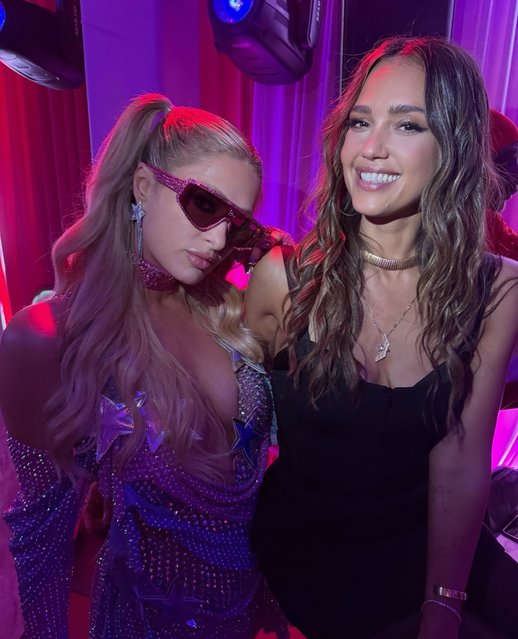 American media personality and businesswoman Paris Hilton (L) celebrates her birthday with American actress Jessica Alba on February 22, 2025. (Photo by jessicaalba/Instagram)