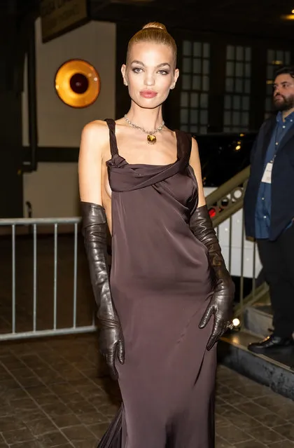 Dutch model Daphne Groeneveld arrives to the 2022 CFDA Fashion Awards at Casa Cipriani on November 07, 2022 in New York City. (Photo by Gilbert Carrasquillo/GC Images)