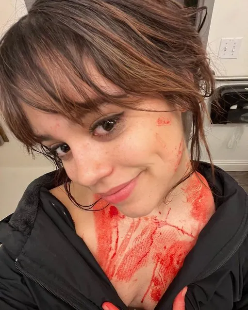 American actress Jenna Ortega in the first decade of April 2023 finds herself usually covered in blood “without fail”. (Photo by jennaortega/Instagram)