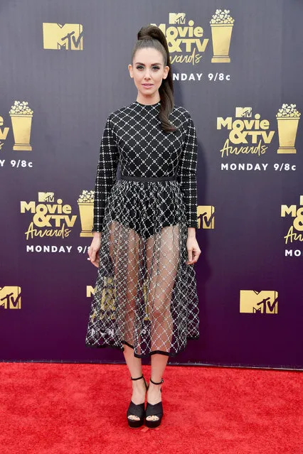 Actor Alison Brie attends the 2018 MTV Movie And TV Awards at Barker Hangar on June 16, 2018 in Santa Monica, California. (Photo by Frazer Harrison/Getty Images)