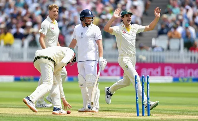 Jonny Bairstow of England is stumped by Alex Carey of Australia during the fifth day of the 2nd Test between England and Australia at Lord's Cricket Ground on July 02, 2023 in London, England. (Photo by Ashley Western/Colorsport/Rex Features/Shutterstock)