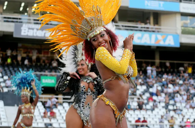 Dancers before the match between Botafogo and Sao Paulo as part of Brasileirao Series A 2018 at Engenhao Stadium on September 30, 2018 in Rio de Janeiro, Brazil. (Photo by Sergio Moraes/Reuters)