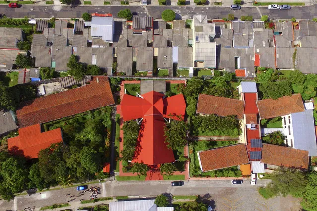 This October 5. 2018 photo, shows an aerial view of the Divina Providencia chapel in San Salvador, El Salvador, where on March 24, 1980, Archbishop Oscar Arnulfo Romero was assassinated during mass. Romero will be canonized in Rome by Pope Francis on Sunday, Oct. 14. (Photo by Salvador Melendez/AP Photo)