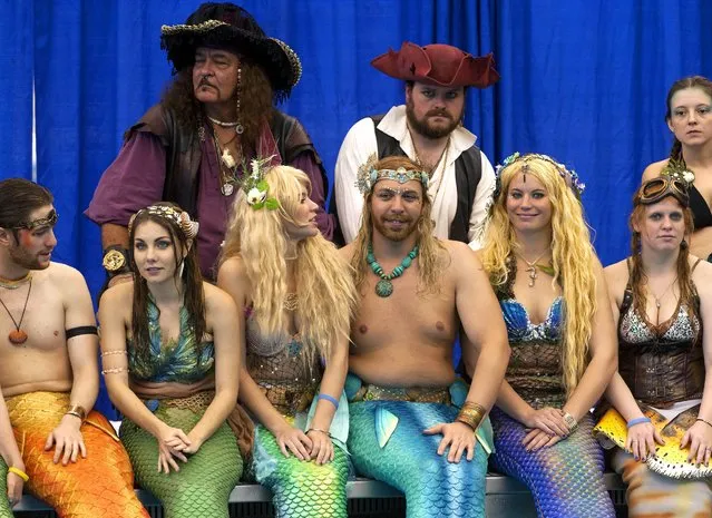 Merfolk gather at MerMania 2017, the world's largest gathering of amateur and professional mermaids and mermen in North Carloina, USA on January 21, 2017. (Photo by Brian Cahn/ZUMA Wire/Rex Features/Shutterstock)