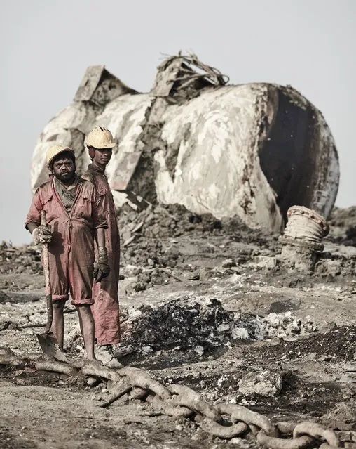 Anything not recycled in industry is sold on stalls along the neighbouring highway in Sitakunda Beach, Bangladesh, February 2012. (Photo by Jan Møller Hansen/Barcroft Images)