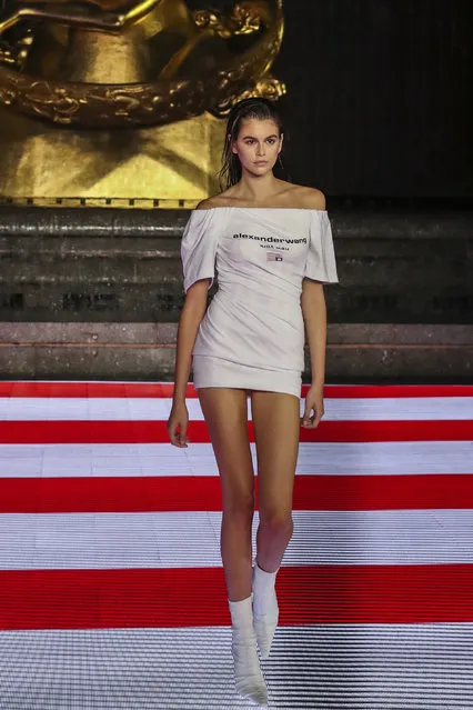 Model Kaia Gerber walks the runway during the Alexander Wang fashion show, Friday, May 31, 2019, in New York. (Photo by Jeenah Moon/AP Photo)