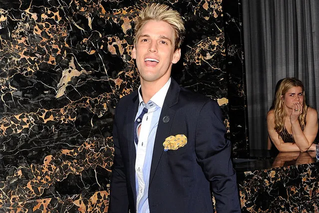 Aaron Carter attends the Lionsgate and IM Global with The Cinema Society present the New York Screening of “Safe” after party at PH-D Rooftop Lounge at Dream Downtown on April 16, 2012 in New York City. (Photo by Andrew H. Walker/Getty Images)