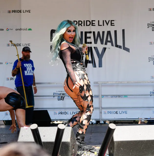 American singer-songwriter Kesha Rose Sebert, formerly stylized as Ke$ha performs for Pride Live Stonewall Day on June 24, 2022 in New York City. (Photo by Gotham/GC Images)