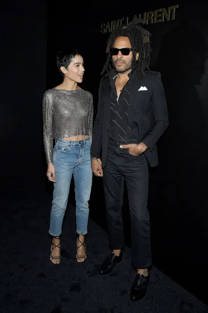 Zoe Kravitz and Lenny Kravitz attend the Saint Laurent show as part of the Paris Fashion Week Womenswear Fall/Winter 2020/2021 on February 25, 2020 in Paris, France. (Photo by Pascal Le Segretain/Getty Images)