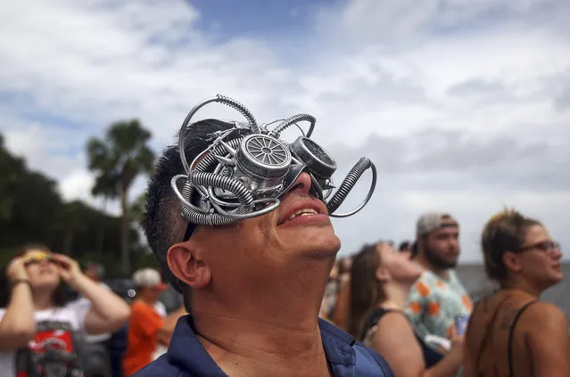 Louis Serrano came to Charleston, S.C. from Florida to view the Solar Eclipse on Monday, August 21, 2017. (Photo by Leroy Burnell/The Post and Courier via AP Photo)