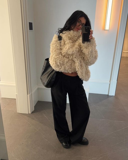 American media personality and socialite Kylie Jenner in the first decade of December 2024 keeps cozy in a Khy x Entire Studios line jacket. (Photo by kyliejenner/Instagram)