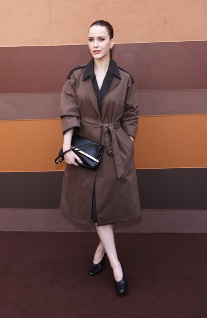 American actress Rachel Brosnahan attends the Tod's show during Milan Fashion Week Womenswear Fall/Winter 2025/2026 on February 28, 2025 in Milan, Italy. (Photo by Max Cisotti/Dave Benett/Getty Images)
