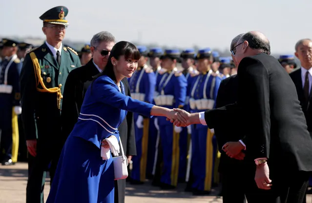 Japan's Princess Mako is seen after her arrival at the Silvio Pettirossi International Airport in Luque, Paraguay September 7, 2016. (Photo by Jorge Adorno/Reuters)